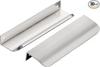 Ravinte Hardware 30 Pack Silver Cabinet Handles, 5.9 Inch (150mm) Finger Edge Pulls, 5 Inch Hole Center, Finger Pulls for Cabinets