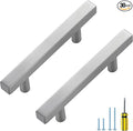 Ravinte 30 Pack Cabinet Handles 3 Inch Brushed Nickel Cabinet Pulls Square Hardware for Kitchen Cabinets - 5 Inch Total Length