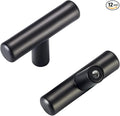 HBL' 12 Pack | Black Cabinet Knobs T Bar Cabinet Pulls, Ideal for Kitchen Cabinet Door,Drawer,Cupboard and Wardrobe, Overall Length 2in.