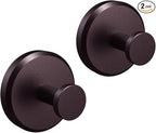 HOME SO Suction Cup Hooks for Shower, Bathroom, Kitchen, Glass Door, Mirror, Tile – Loofah, Towel, Coat, Bath Robe Hook Holder for Hanging up to 15 lbs – Waterproof & Rustproof, Dark Bronze (2-Pack)