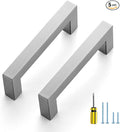 Ravinte 5 Pack Brushed Nickel Kitchen Cabinet Handles 3-1/2 Inch Cabinet Pulls Square Kitchen Hardware for Cabinet Drawer Pulls Drawer Handles Come with Screwdriver