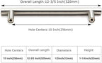 homdiy 10in Cabinet Pulls Brushed Nickel Cabinet Door Handles 100Pack - HD201SN Cabinet Handles Stainless Steel Modern Drawer Pulls for Dresser Drawer Pulls