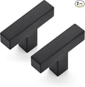 JOY DECOR Cabinet Knobs, Black Cabinet Handles, 2 Pack Kitchen Knobs 2 Inch, Single Hole Drawer Handles for Dresser Drawers