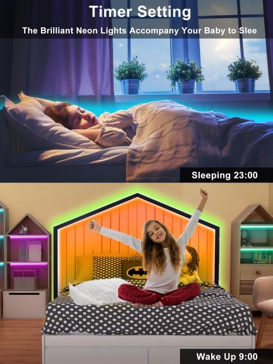 65.6ft RGB LED Neon Rope Lights with App, Remote Control, IP65 Waterproof Neon Light Strip Outdoor Indoor, DIY Design Flexible Led Strip Lights for Bedroom Essentials, Gaming Accessories