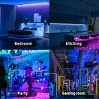 Led Lights for Bedroom 300FT (2 Rolls of 150FT), RGB Led Strip Lights with Music Sync Color Changing, Remote & App Controll Led Lights for Room and Party, Super Long LEDs for Bedroom Ambiant