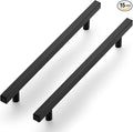 Ravinte Black Cabinet Handles 15 Pack 7-1/2 inch Matte Black Square Cabinet Pulls Black Kitchen Hardware 10 inch Overall Length Black Kitchen Drawer Pulls