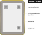Bathroom Mirror for Wall, Rectangle Framed Wall Mounted Farmhouse Vanity Mirrors, 20x28 Inch,Gold