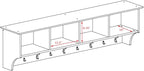 Prepac 60" Contemporary Wall Mounted Coat Rack, Coat Hooks Wall Mount with 4 Shelves, Ideal for Hallway or Entryway Storage Solution, 11.5"D x 60"W x 16.5"H, Black
