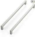 JOY DECOR 12 Pack Cabinet Handles, Brushed Nickel Cabinet Pulls, 11-1/3 Inch Kitchen Closet Handles Square Drawer Pulls Stainless Steel Drawer Hardware, 288mm Hole Centers