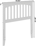 AFI, Mission Twin Solid Wood Headboard with Attachable Charger, White