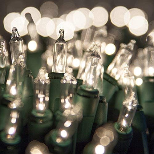 Holiday Joy - 300 Count Warm White Christmas Lights Outdoor, 32FT Length Per Set Incandescent Christmas Lights Indoor, Corded Tree String Lights for Xmas Decorations (Green Wire)