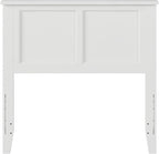 AFI, Madison Twin Solid Wood Panel Headboard with Attachable Charger, White