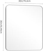 30" x 36"Bathroom Mirror, Silver Wall Mirror with Metal Frame, Decorative Rectangular Vanity Mirror for Bedroom Bathroom Living Room Entryway (Horizontal/Vertical)