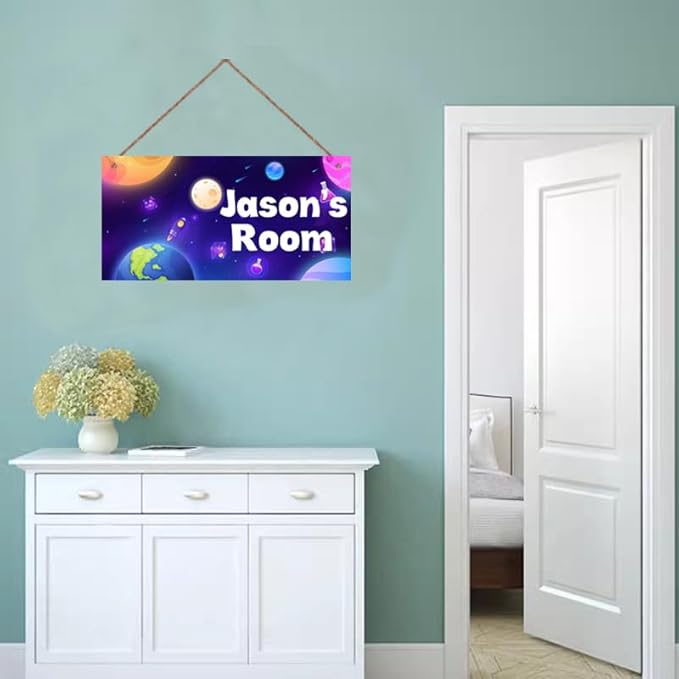 Personalized Signs Outer Space Themed Motivational Wall Decor - Boys Kids Room Wall Decor，Solar System Stars Wall Art Decorations for Bedroom Bathroom Teen Boys Encouragement