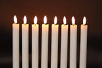 GenSwin Flameless White Taper Candles Flickering with 10-Key Remote, Battery Operated Led Warm 3D Wick Light Window Candles Real Wax Pack of 6, Christmas Home Wedding Decor(0.78 X 9.64 Inch)