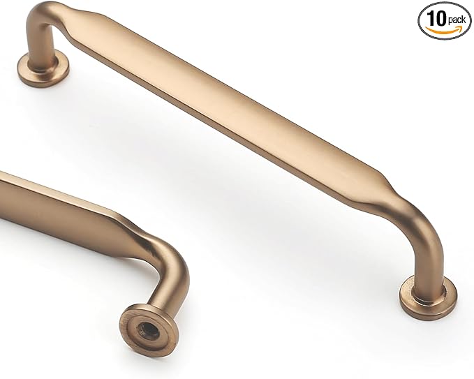 Asidrama 10 Pack 5 Inch(128mm) Champagne Bronze Kitchen Cabinet Handles, Cabinet Pulls Kitchen Cabinet Hardware for Cupboard Drawer Pulls