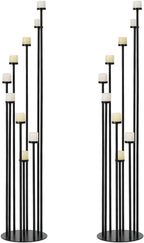 Black 9 Arm Floor Candle Holder Candelabra for Home Decor, Weddings, Dinner Parties Formal Events