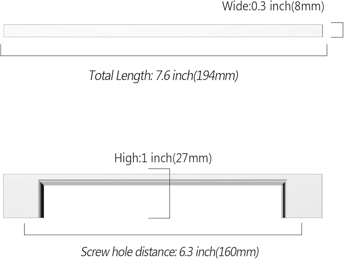 Asidrama 10 Pack 6.3 Inch(160mm) Polished Chrome Kitchen Cabinet Handles, Cabinet Pulls Kitchen Cabinet Hardware for Cupboard Drawer Pulls