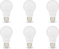 Amazon Basics A19 LED Light Bulbs, 60 Watt Equivalent, Energy Efficient 9W, E26 Standard Base, Daylight White 5000K, Dimmable, 10,000 Hour Lifetime , 6-Pack