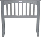 AFI, Mission Twin Solid Wood Headboard with Attachable Charger, Grey