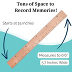 HEADWATERS STUDIO Wooden Growth Chart for Wall - Wooden Height Chart for Kids, Child Height Wall Chart, Height Measurement for Wall, Kids Sizing Chart, Height Ruler for Wall - Natural (63"x5.75")