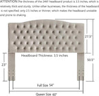 24KF Upholstered Tufted Button Velvet Headboard,Comfortable Fashional Headboard Queen/Full Size,Taupe
