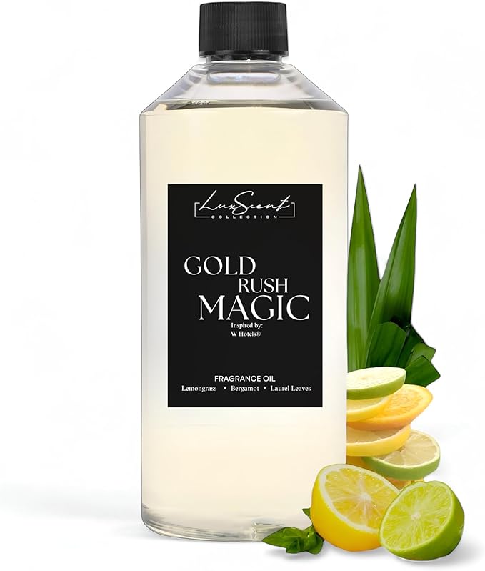 Aroma Diffuser Oil 500ML Gold Rush Magic - Waterless Essential Oil for diffusers - Luxury Hotel Fragrance - Oils for Aromatherapy - Fits in Any Diffuser (500ML, Gold Rush Magic)