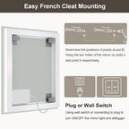 30x36 LED Bathroom Mirror with Lights, Brighter Backlit + Front Lit, Tempered Glass, Dimmable, Multiple Light Modes, Anti-Fog Lighted Bathroom Vanity Mirror for Wall, Memory Function