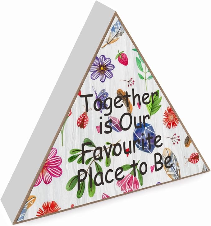 Together Is Our Favourite Place To Be - Flower Print Wooden Box Sign Nursery Decor Wildflower Art Prints Wooden Box Sign for Boy Girl Room Decor Gifts