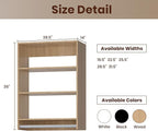 ROOMTEC 28.5" Medium Hanging Closet Unit, Modular Closet System with Hanging Rod, Wardrobe Organizer for Bedroom or Walk-in Closet, Wall Mounted, Customizable Clothes Storage Unit, Wood