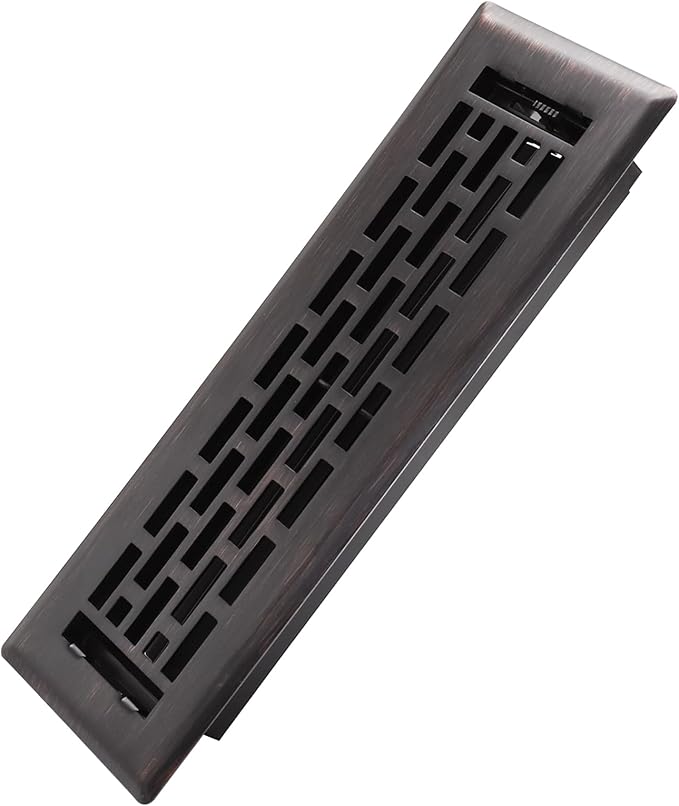 2x10 Inches Heavy Duty Walkable Floor Register - Easy Adjust Air Supply Lever Decorative Floor Vent Covers - Boston Design Vent Covers for Home - Oil Rubbed Bronze