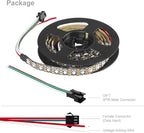 BTF-LIGHTING WS2812B IC RGB 5050SMD Pure Gold Individual Addressable LED Strip 3.28FT 100LED 100Pixel/m Flexible Full Color IP30 DC5V for DIY Chasing Color Project(No Adapter or Controller)
