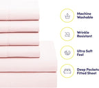 California King Comforter Set - Soft & Breathable 7-Piece Bedding Collection - 1 Comforter, 1 Fitted Sheet, 1 Flat, 4 Pillowcases - Deep Pocket - Premium Quality - Ideal for All Seasons, Pale Pink