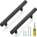 Ravinte Black Cabinet Handles 20 Pack 4 inch Matte Black Square Cabinet Pulls Kitchen Hardware 6-3/8 Inch Overall Length Kitchen Drawer Pulls
