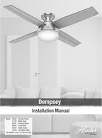 Hunter 52389 Dempsey Ceiling Fan 52 inches Matte Black