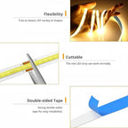 A 5V USB LED Light Strip, COB LED Strip Lights, Warm 5V LED Lights, Small LED Strip Light, TV Lights for TV Under Cabinet Kitchen Living Room Shelving or Displays (Warm 6.56ft)