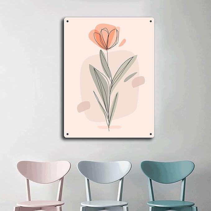 Metal and Tin SignsElegant Floral Prints for Home Decor Bedroom and Bathroom Wall Decoration 12x16inch Tin Sign