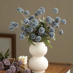 Artificial Flowers for Vases 20.5 Inch 10 Stems， Silk Dried Fake Mums Bouquet Indoor Faux Floral Arrangements for Decoration (Blue)