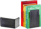 Acrimet Metal Bookends, Non-Skid Book Stand for Shelves, Heavy Duty Book Stopper, 6-7/8" H x 4" W x 4-1/2“ D, Black, 1 Pair