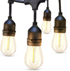 addlon LED Outdoor String Lights 24FT with Edison Vintage Shatterproof Bulbs and Commercial Grade Weatherproof Strand - ETL Listed Heavy-Duty Decorative Cafe, Patio, Market Light