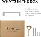 Ravinte 10 Pack Solid Kitchen Cabinet Handles Brushed Nickel Cabinet Pulls Slim Drawer Pulls with 3 Inch Hole Center Square Bar Kitchen Cabinet Hardware