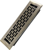 2x10 Inches Heavy Duty Walkable Floor Register - Easy Adjust Air Supply Lever Decorative Floor Vent Covers - Boston Design Vent Covers for Home - Antique Brass