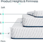 LINSY LIVING 4 Inches Full Memory Foam Mattress Topper, Cooling Gel-Infused Swirl Memory Foam, Soft Bed Topper with Tencel™ Cover, CertiPUR-US and Oeko-TEX Certified, 74" L * 53" W * 4" H