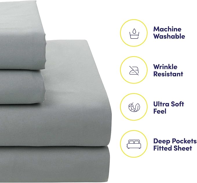 Sweet Home Collection 7 Piece Comforter Set Bag Solid Color All Season Soft Down Alternative Blanket & Luxurious Microfiber Bed Sheets, Florence, Full