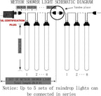 Aukora Purple Outdoor Halloween Lights, UL Plug, 11.8 inch, 8 Tubes, 192 LEDs, Meteor Shower & RainDrop Light, Series-connectable Christmas String Light Outside for Xmas, Tree, Thanksgiving Decoration