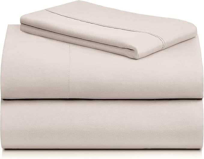 LuxClub 3 PC Sheet Set Bed Sheets Deep Pockets 16" Eco Friendly Wrinkle Free Cooling Machine Washable Hotel Bedding Silky Soft - Linen Twin XL