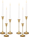 Candle Holders,Set of 6 Candlestick Holders for Taper Candles, Brass Gold Modern Decorative Candle Stick Holder for Table, Mantel, Wedding, Dinning, Housewarming Gift(Candles are not Included)