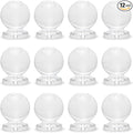 MroMax 12 Pcs Tiny Pull Handle Round Acrylic Mini Knob 16mm Diameter Clear Shiny Knob Cute Decoration for Jewelry Box, Gift Case and Makeup Box
