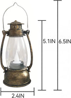 Mini Lanterns (6 Pcs-5.1in) Small Lantern Decorative Indoor Outdoor Hanging Ornaments LED Candle Lights Decorative Home Decor for Weddings Western Camping Party Halloween Christmas Decorations