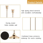 French Gold Candlestick Holders Set of 3, Metal Taper Candle Holders, Classic Decorative Candle Stick for Christmas, Wedding, Party, Dinner Tables,Home Décor